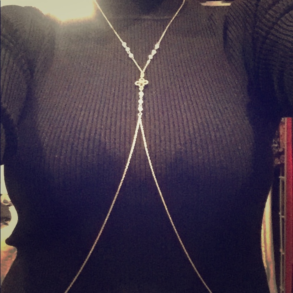 NEW Free People Gold Body Chain/Iridescent Stones